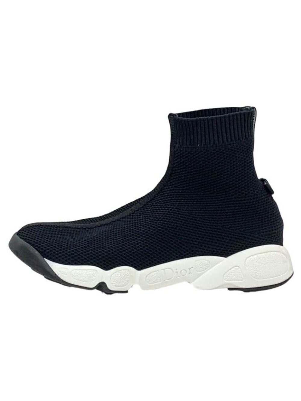 Christian Dior Sneakers Socks Shoes Logo Fabric Black - Picture 4 of 11